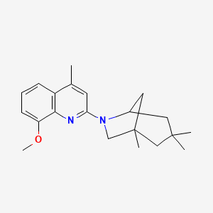 molecular formula C21H28N2O B3867264 8-methoxy-4-methyl-2-(1,3,3-trimethyl-6-azabicyclo[3.2.1]oct-6-yl)quinoline 