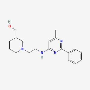 molecular formula C19H26N4O B3867279 (1-{2-[(6-methyl-2-phenylpyrimidin-4-yl)amino]ethyl}piperidin-3-yl)methanol 