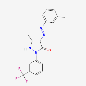 molecular formula C18H15F3N4O B3867286 3-methyl-1-[3-(trifluoromethyl)phenyl]-1H-pyrazole-4,5-dione 4-[(3-methylphenyl)hydrazone] 