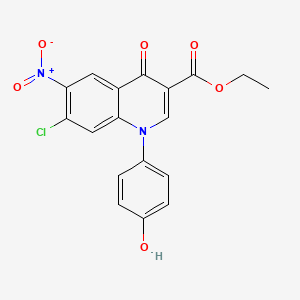 molecular formula C18H13ClN2O6 B3867308 ethyl 7-chloro-1-(4-hydroxyphenyl)-6-nitro-4-oxo-1,4-dihydro-3-quinolinecarboxylate 