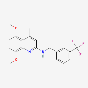 molecular formula C20H19F3N2O2 B3867315 5,8-dimethoxy-4-methyl-N-[3-(trifluoromethyl)benzyl]-2-quinolinamine 