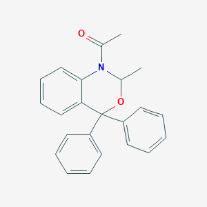 molecular formula C23H21NO2 B386732 1-(2-methyl-4,4-diphenyl-2H-3,1-benzoxazin-1(4H)-yl)ethanone 