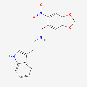 molecular formula C18H17N3O4 B3867327 2-(1H-indol-3-yl)-N-[(6-nitro-1,3-benzodioxol-5-yl)methyl]ethanamine 