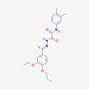 molecular formula C22H27N3O4 B386733 N-(3,4-dimethylphenyl)-2-[2-(3-ethoxy-4-propoxybenzylidene)hydrazino]-2-oxoacetamide 