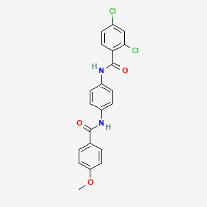 molecular formula C21H16Cl2N2O3 B3867345 2,4-dichloro-N-{4-[(4-methoxybenzoyl)amino]phenyl}benzamide 
