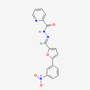 molecular formula C17H12N4O4 B3867358 N'-{[5-(3-nitrophenyl)-2-furyl]methylene}-2-pyridinecarbohydrazide 