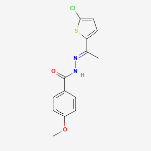 molecular formula C14H13ClN2O2S B3867374 N'-[1-(5-chloro-2-thienyl)ethylidene]-4-methoxybenzohydrazide 