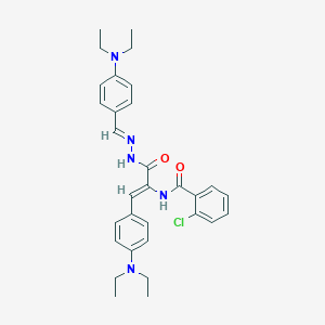 molecular formula C31H36ClN5O2 B386738 2-chloro-N-{1-({2-[4-(diethylamino)benzylidene]hydrazino}carbonyl)-2-[4-(diethylamino)phenyl]vinyl}benzamide 