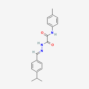 molecular formula C19H21N3O2 B3867393 2-[2-(4-isopropylbenzylidene)hydrazino]-N-(4-methylphenyl)-2-oxoacetamide 