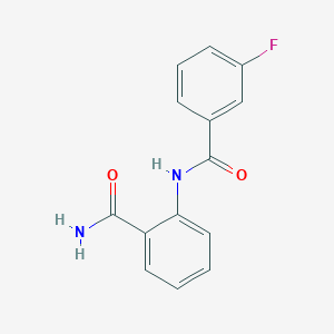 molecular formula C14H11FN2O2 B3867394 2-[(3-fluorobenzoyl)amino]benzamide 