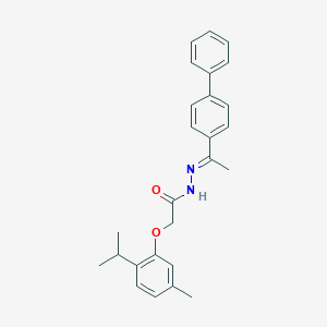 molecular formula C26H28N2O2 B386740 N'-(1-[1,1'-biphenyl]-4-ylethylidene)-2-(2-isopropyl-5-methylphenoxy)acetohydrazide 