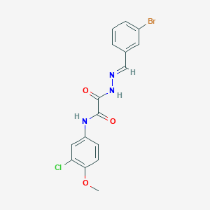2-[2-(3-bromobenzylidene)hydrazino]-N-(3-chloro-4-methoxyphenyl)-2-oxoacetamide