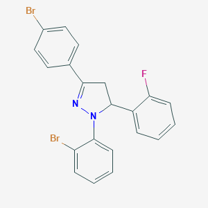 1-(2-bromophenyl)-3-(4-bromophenyl)-5-(2-fluorophenyl)-4,5-dihydro-1H-pyrazole