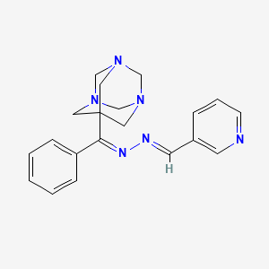 nicotinaldehyde [phenyl(1,3,5-triazatricyclo[3.3.1.1~3,7~]dec-7-yl)methylene]hydrazone