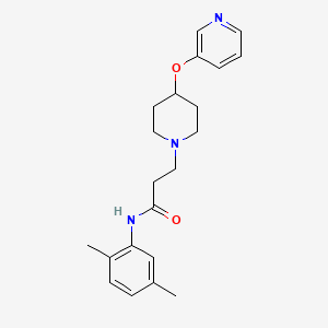 molecular formula C21H27N3O2 B3867434 N-(2,5-dimethylphenyl)-3-[4-(pyridin-3-yloxy)piperidin-1-yl]propanamide 