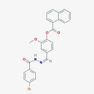 molecular formula C26H19BrN2O4 B3867439 4-[2-(4-bromobenzoyl)carbonohydrazonoyl]-2-methoxyphenyl 1-naphthoate 