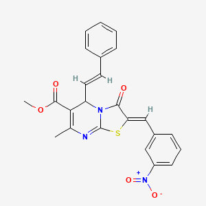 molecular formula C24H19N3O5S B3867440 methyl 7-methyl-2-(3-nitrobenzylidene)-3-oxo-5-(2-phenylvinyl)-2,3-dihydro-5H-[1,3]thiazolo[3,2-a]pyrimidine-6-carboxylate 