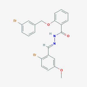 molecular formula C22H18Br2N2O3 B386745 2-[(3-bromobenzyl)oxy]-N'-(2-bromo-5-methoxybenzylidene)benzohydrazide 