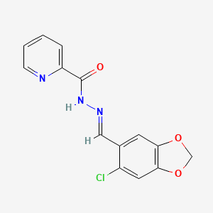 molecular formula C14H10ClN3O3 B3867470 N'-[(6-chloro-1,3-benzodioxol-5-yl)methylene]-2-pyridinecarbohydrazide 