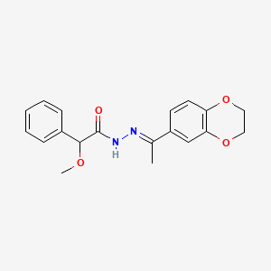 molecular formula C19H20N2O4 B3867471 N'-[1-(2,3-dihydro-1,4-benzodioxin-6-yl)ethylidene]-2-methoxy-2-phenylacetohydrazide 