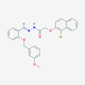 molecular formula C27H23BrN2O4 B386748 2-[(1-bromo-2-naphthyl)oxy]-N'-{2-[(3-methoxybenzyl)oxy]benzylidene}acetohydrazide 
