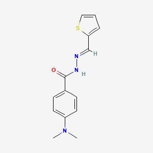 molecular formula C14H15N3OS B3867500 4-(dimethylamino)-N'-(2-thienylmethylene)benzohydrazide 