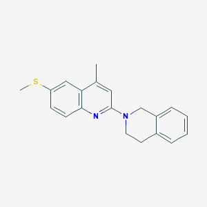 molecular formula C20H20N2S B3867511 2-(3,4-dihydro-2(1H)-isoquinolinyl)-4-methyl-6-(methylthio)quinoline 