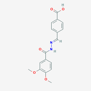 molecular formula C17H16N2O5 B3867524 4-[2-(3,4-dimethoxybenzoyl)carbonohydrazonoyl]benzoic acid 