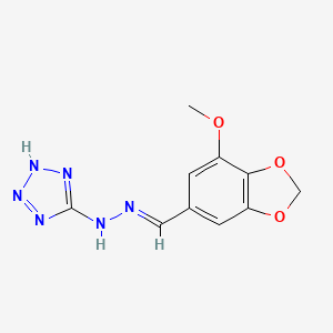 molecular formula C10H10N6O3 B3867537 7-methoxy-1,3-benzodioxole-5-carbaldehyde 1H-tetrazol-5-ylhydrazone 