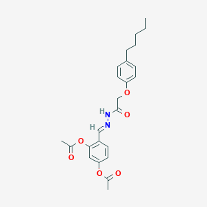 molecular formula C24H28N2O6 B386757 3-(acetyloxy)-4-({(E)-2-[2-(4-pentylphenoxy)acetyl]hydrazono}methyl)phenyl acetate 