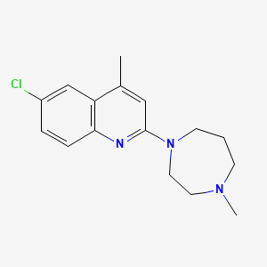 molecular formula C16H20ClN3 B3867613 6-chloro-4-methyl-2-(4-methyl-1,4-diazepan-1-yl)quinoline 
