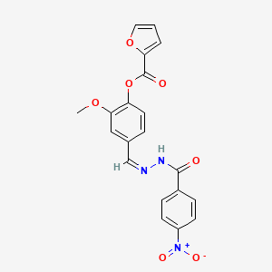 molecular formula C20H15N3O7 B3867616 2-methoxy-4-[2-(4-nitrobenzoyl)carbonohydrazonoyl]phenyl 2-furoate 