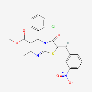 molecular formula C22H16ClN3O5S B3867624 methyl 5-(2-chlorophenyl)-7-methyl-2-(3-nitrobenzylidene)-3-oxo-2,3-dihydro-5H-[1,3]thiazolo[3,2-a]pyrimidine-6-carboxylate 