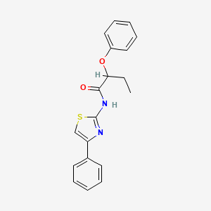 molecular formula C19H18N2O2S B3867655 2-phenoxy-N-(4-phenyl-1,3-thiazol-2-yl)butanamide 