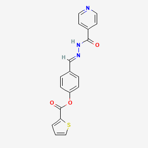 molecular formula C18H13N3O3S B3867660 4-(2-isonicotinoylcarbonohydrazonoyl)phenyl 2-thiophenecarboxylate 