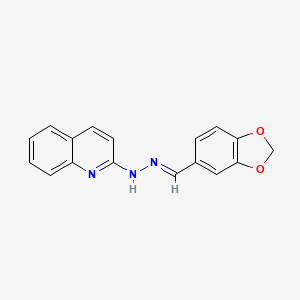 molecular formula C17H13N3O2 B3867664 1,3-benzodioxole-5-carbaldehyde 2-quinolinylhydrazone 