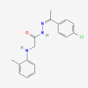 molecular formula C17H18ClN3O B3867720 N'-[1-(4-chlorophenyl)ethylidene]-2-[(2-methylphenyl)amino]acetohydrazide 