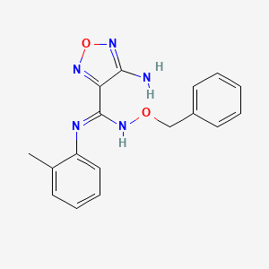 molecular formula C17H17N5O2 B3867773 4-amino-N'-(benzyloxy)-N-(2-methylphenyl)-1,2,5-oxadiazole-3-carboximidamide 