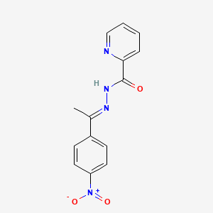 molecular formula C14H12N4O3 B3867779 N'-[1-(4-nitrophenyl)ethylidene]-2-pyridinecarbohydrazide 