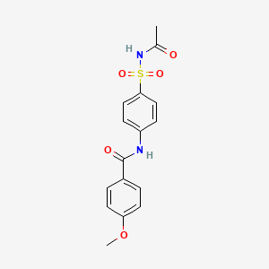 molecular formula C16H16N2O5S B3867795 N-{4-[(acetylamino)sulfonyl]phenyl}-4-methoxybenzamide 