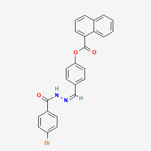 molecular formula C25H17BrN2O3 B3867801 4-[2-(4-bromobenzoyl)carbonohydrazonoyl]phenyl 1-naphthoate 