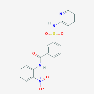 molecular formula C18H14N4O5S B3867806 N-(2-nitrophenyl)-3-[(2-pyridinylamino)sulfonyl]benzamide 
