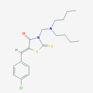 molecular formula C19H25ClN2OS2 B386781 5-(4-Chlorobenzylidene)-3-[(dibutylamino)methyl]rhodanine 