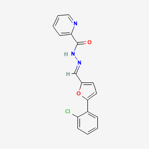 molecular formula C17H12ClN3O2 B3867813 N'-{[5-(2-氯苯基)-2-呋喃基]亚甲基}-2-吡啶甲酰肼 