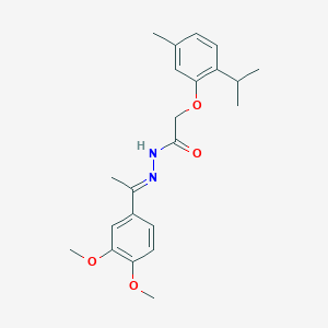 molecular formula C22H28N2O4 B386782 N'-[1-(3,4-dimethoxyphenyl)ethylidene]-2-(2-isopropyl-5-methylphenoxy)acetohydrazide CAS No. 369396-45-2