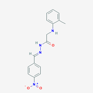 molecular formula C16H16N4O3 B386783 N'-{4-nitrobenzylidene}-2-(2-toluidino)acetohydrazide 