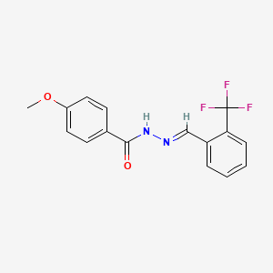 molecular formula C16H13F3N2O2 B3867838 4-甲氧基-N'-(2-(三氟甲基)苄叉)苯甲酰肼 