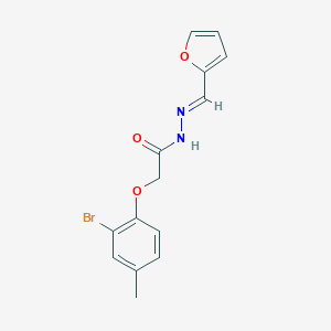 molecular formula C14H13BrN2O3 B386784 2-(2-Bromo-4-methylphenoxy)-N'-furfurylideneacethydrazide 
