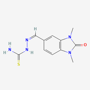 molecular formula C11H13N5OS B3867845 1,3-dimethyl-2-oxo-2,3-dihydro-1H-benzimidazole-5-carbaldehyde thiosemicarbazone 