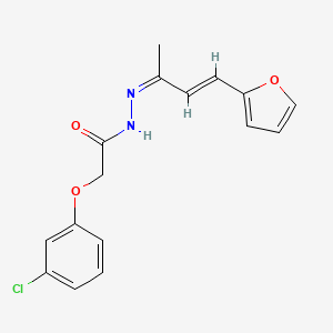 molecular formula C16H15ClN2O3 B3867875 2-(3-chlorophenoxy)-N'-[3-(2-furyl)-1-methyl-2-propen-1-ylidene]acetohydrazide 